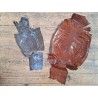 Lot de 2 peaux de cuir de lézard - A - Camel/Gris