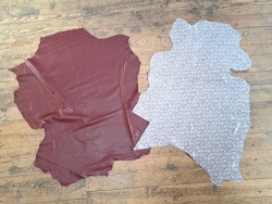 Lot de 2 peaux de cuir d'agneau et de chèvre - Bonnes affaires