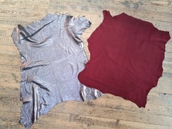 Lot de 2 peaux uniques - Cuir de mouton et de chèvre -L- Cuir en Stock