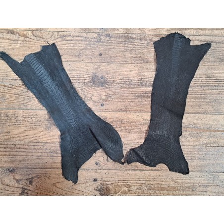 Lot de 2 pattes d'autruche - F - Anthracite/Noir - Cuir en Stock