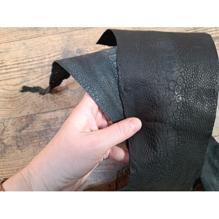 Lot de 2 pattes d'autruche - F - Anthracite/Noir - Cuir en Stock