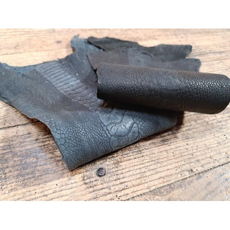 Lot de 2 pattes d'autruche - F - Anthracite/Noir - Cuir en Stock