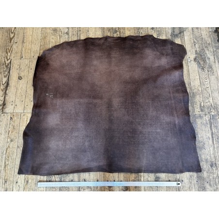 Croûte de cuir de vache tannage végétal cirée – marron vieilli - Cuir en Stock