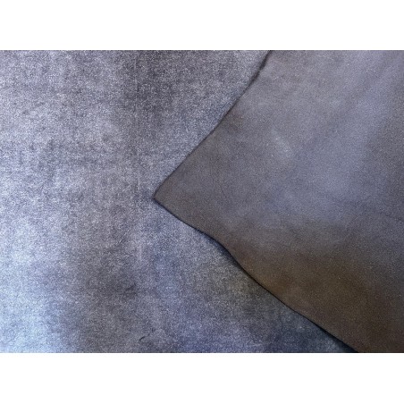 Croûte de cuir de vache tannage végétal cirée – marron vieilli - Cuir en Stock