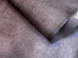 Croûte de cuir de vache tannage végétal cirée – marron vieilli - Cuir en Stock