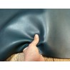 Croûte de cuir de vache tannage végétal cirée – Bleu pétrole - Cuir en Stock