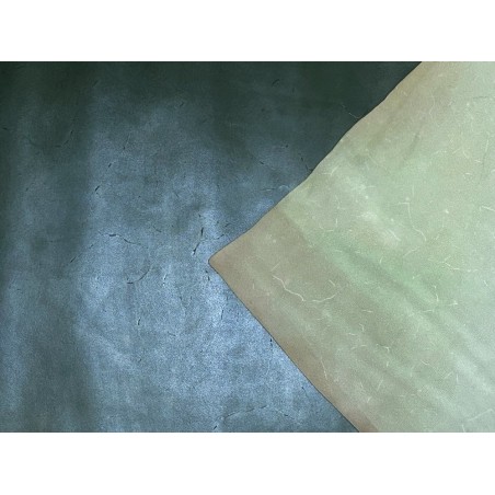 Croûte de cuir de vache tannage végétal cirée – Vert - Cuir en Stock