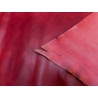 Croûte de cuir de vache tannage végétal cirée – Rouge - Cuir en Stock