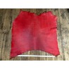 Croûte de cuir de vache tannage végétal cirée – Rouge - Cuir en Stock