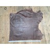 Demi peau de cuir de veau grain crocodile effet vieilli - Marron - A