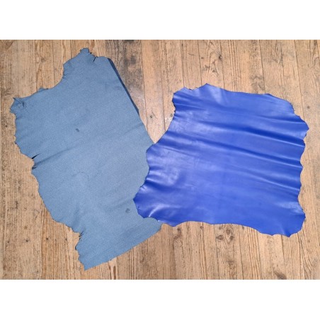 Lot de 2 peaux uniques - Cuir d'agneau et de chèvre -E- Cuirenstock