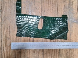 Peau de cuir de crocodile véritable - Vert anglais - Cuir en Stock