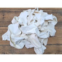 Morceaux de cuir d'agneau - Blanc cassé - Cuirenstock