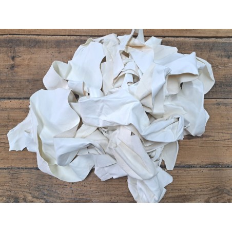 Morceaux de cuir d'agneau - Blanc cassé - Cuirenstock