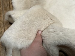 Peau de mouton lainé beige - CHOIX ÉCART - B - Cuir en Stock