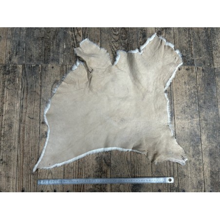 Peau de mouton lainé beige - CHOIX ÉCART - G - Cuir en Stock