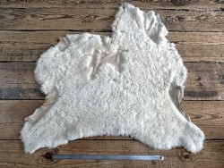 Peau de mouton lainé beige - CHOIX ÉCART - D - Cuir en Stock