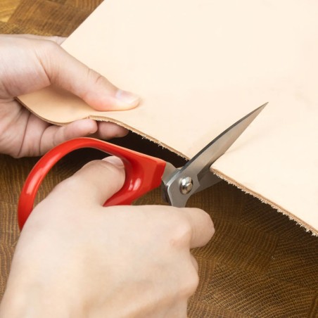 Ciseaux économiques pour cuir – Acier inoxydable 17 cm | Coupe précise jusqu’à 3,2 mm - Cuir en Stock