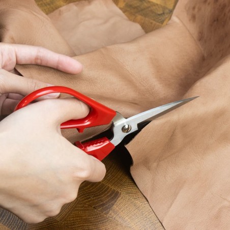 Ciseaux économiques pour cuir – Acier inoxydable 17 cm | Coupe précise jusqu’à 3,2 mm - Cuir en Stock
