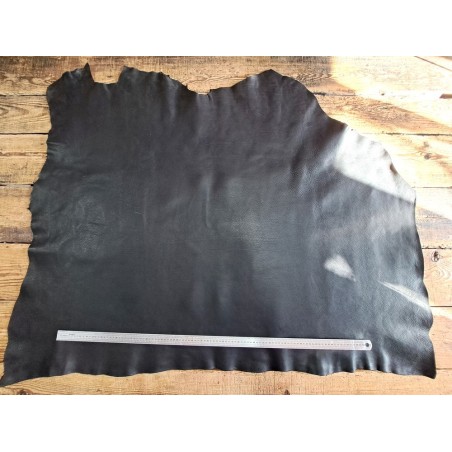 Collet de vache tannage végétal grainé - Noir- Cuirenstock