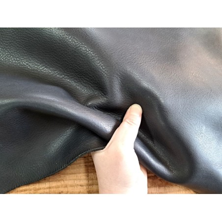 Collet de vache tannage végétal grainé - Noir- Cuirenstock