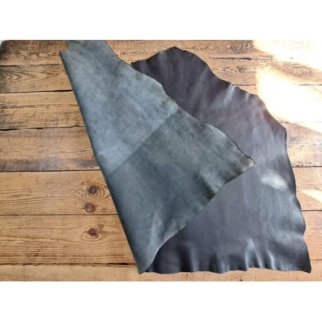 Collet de vache tannage végétal grainé - Noir- Cuirenstock