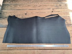 Bande de collet tannage végétal lisse - Noir mat - Cuir en Stock