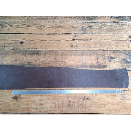 Bande de collet de vache végétal grainé mat - Marron - Cuir en Stock