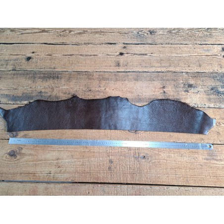 Bande de collet tannage végétal grainé - Châtaigne - Cuir en Stock