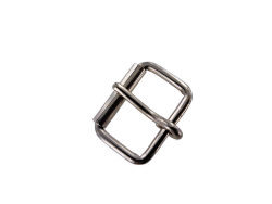 Boucle de ceinture à rouleau - Nickelé - 25mm - Cuir en Stock
