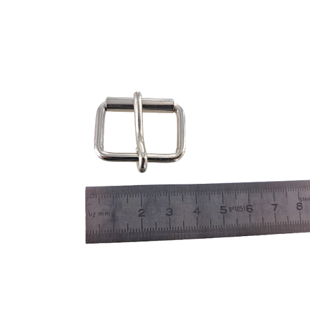 Boucle de ceinture à rouleau - Nickelé - 25mm - Cuir en Stock