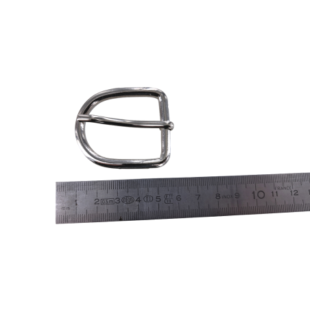 Boucle de ceinture rectangulaire arrondie - Nickelé - 30 mm