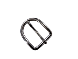 Boucle de ceinture rectangulaire arrondie - Nickelé - 30 mm