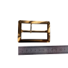 Grande boucle de ceinture rectangulaire brillante - Bronze - 60 mm