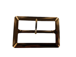 Grande boucle de ceinture rectangulaire brillante - Bronze - 60 mm