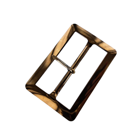 Grande boucle de ceinture rectangulaire brillante - Bronze - 60 mm