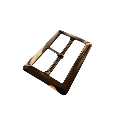Grande boucle de ceinture rectangulaire brillante - Bronze - 60 mm