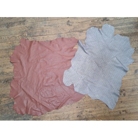 Lot de 2 peaux de cuir d'agneau et de chèvre - G - Cuir en Stock