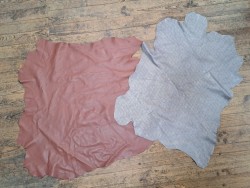 Lot de 2 peaux de cuir d'agneau et de chèvre - G - Cuir en Stock