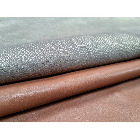 Lot de 2 peaux de cuir d'agneau et de chèvre - G - Cuir en Stock