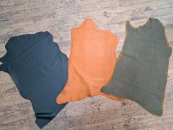 Lot de 3 peaux de cuir stretch - Cuir en Stock