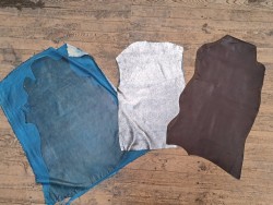 Lot de 3 peaux de cuir stretch - Cuir en Stock