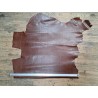 Demi-peau de cuir de vachette grain croco brun acajou - A