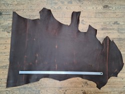 Demi-peau de cuir gras pullup - Marron - C - Cuir en Stock