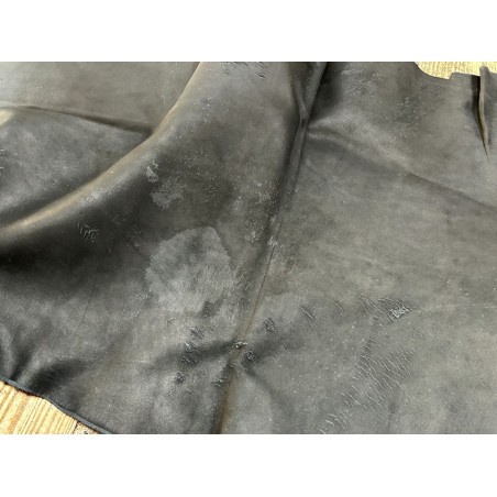 Flanc de vache – Cuir noir – Tannage minéral – Souple & élastique - choix écart - Cuir en Stock