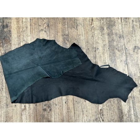 Flanc de vache – Cuir noir – Tannage minéral – Souple & élastique - choix écart - Cuir en Stock
