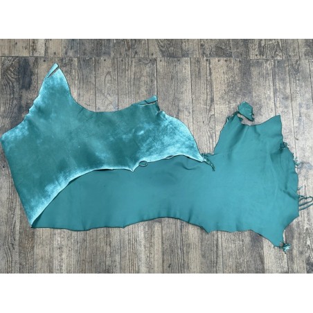 Flanc de vache – Cuir vert mat – Tannage minéral – Souple & élastique - 2ᵉ choix - Cuir en Stock