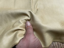 Flanc de vache – Cuir crème – Tannage minéral – Souple & élastique - 2ᵉ choix - Cuir en Stock