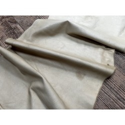 Flanc de vache – Cuir crème – Tannage minéral – Souple & élastique - 2ᵉ choix - Cuir en Stock