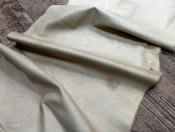 Flanc de vache – Cuir crème – Tannage minéral – Souple & élastique - 2ᵉ choix - Cuir en Stock